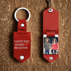 Father's Day Leather Keychain